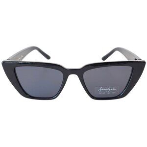 New Women's Sean John Black Cat Eye Mod Style Sunglasses w/ Dark Grey UV Lenses